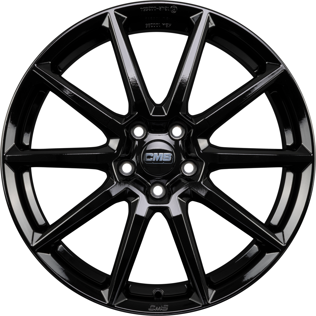 CMS C39 complete black gloss Alufelge 7.5x19 Zoll ET50 LK 5x108 ML63.4 – Bild 4