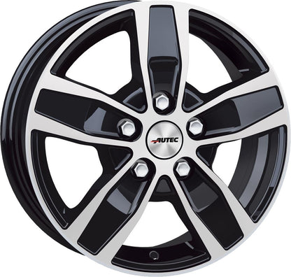 Autec Typ Q - Quantro 5-Loch schwarz poliert 7x17 ET37 - LK5/114.3 ML66.1