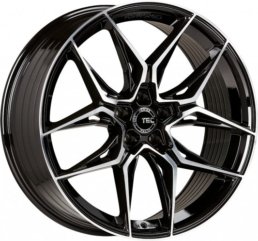TEC Speedwheels GT9 schwarz-glanz-frontpoliert 8x19 ET27 - LK5/112 ML66.6