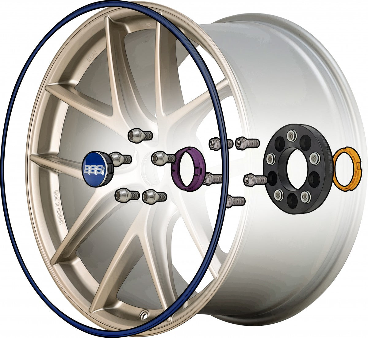 BBS CI-R AD racing gold 10.5x19 ET41.5 - LK5/117.5 ML70.05