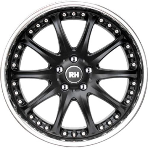 RH Alurad RAK Phönix schwarz mit Edelstahlhorn Alufelge 9x18 Zoll ET54 LK 5x120 ML74.1 – Bild 2
