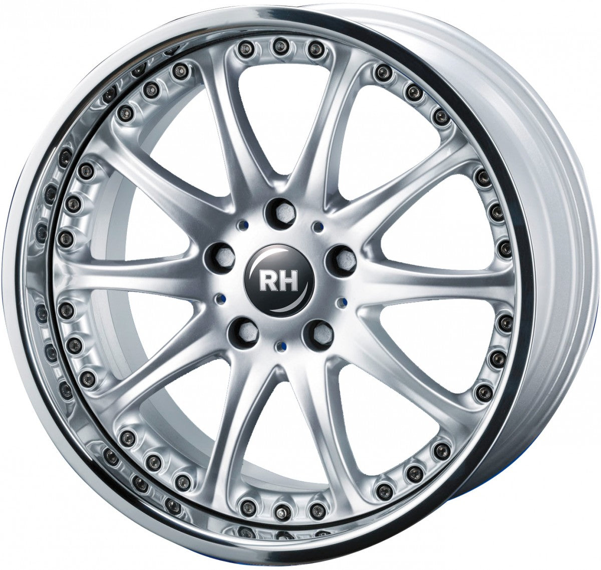 RH Alurad RAK Phönix silber mit Edelstahlhorn Alufelge 9.5x18 Zoll ET36 LK 5x120 ML74.1