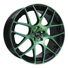 RH Alurad NBU Race color polished - green Alufelge 9.5x19 Zoll ET45 LK 5x112 ML72.6