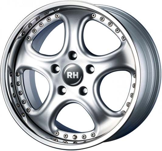RH Alurad RAL Cup silber mit Edelstahlhorn 10x18 ET64 - LK5/112 ML158