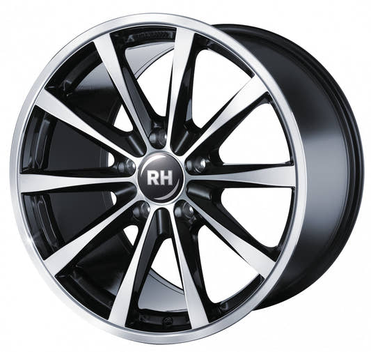RH Alurad GT schwarz voll poliert 10x19 ET54 - LK5/130 ML71.5