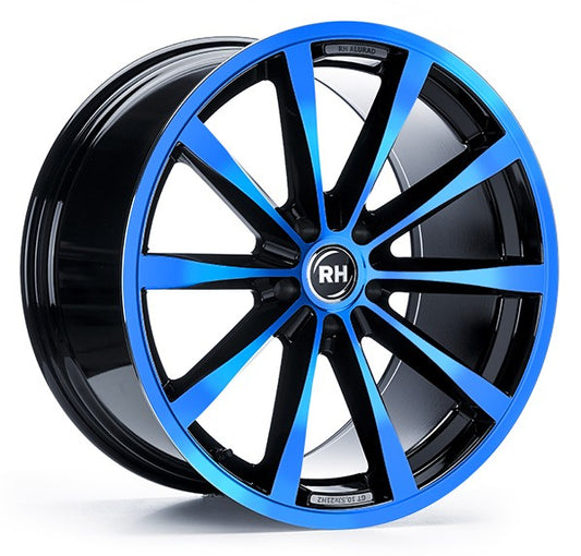 RH Alurad GT color polished - blue 10x19 ET45 - LK5/112 ML72.6