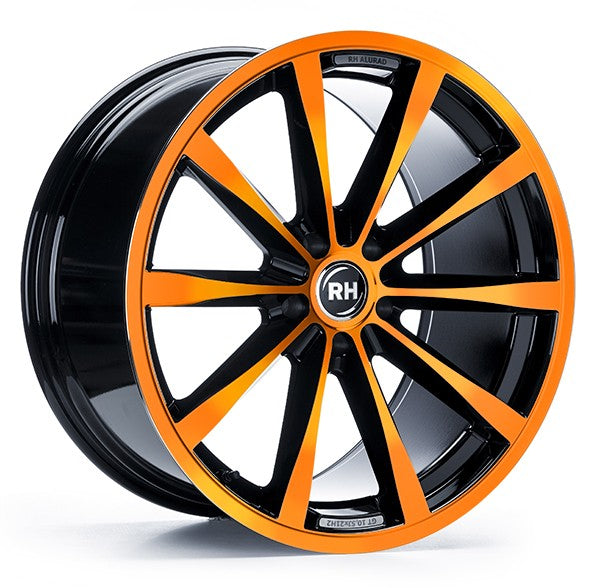 RH Alurad GT color polished - orange 10x19 ET45 - LK5/120 ML74.1