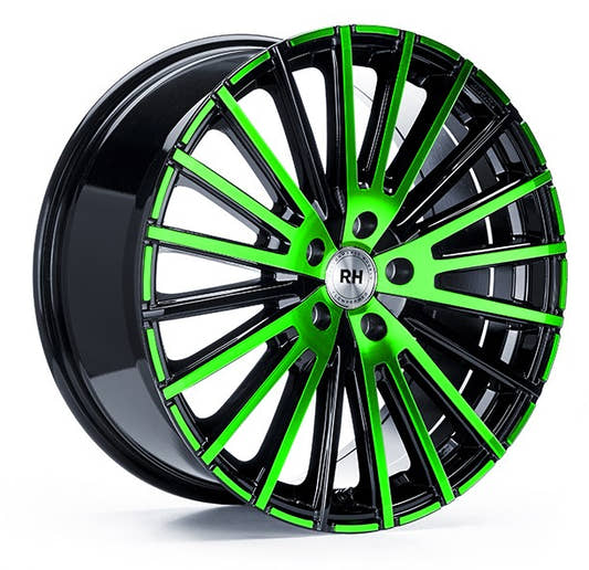 RH Alurad WM Flowforming color polished - green 10x20 ET50 - LK5/130 ML71.5