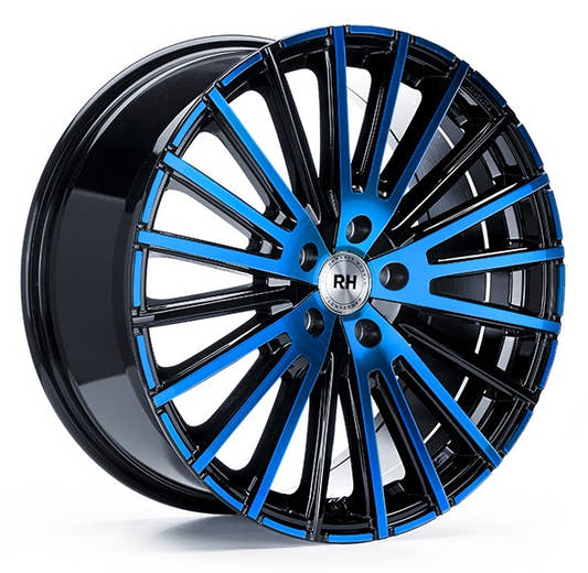 RH Alurad WM Flowforming color polished - blue 10x20 ET50 - LK5/130 ML71.5