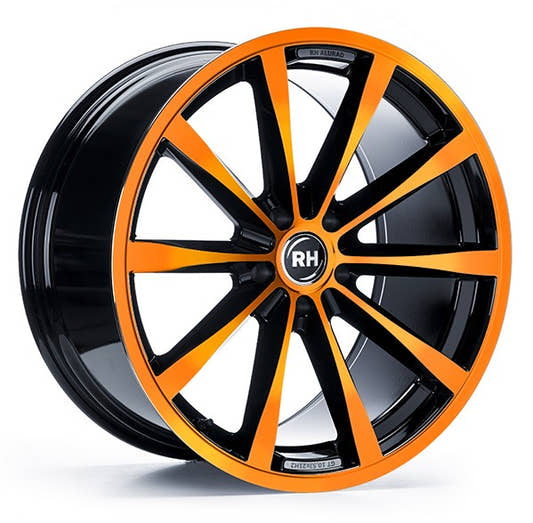 RH Alurad GT color polished - orange Alufelge 8.5x19 Zoll ET54 LK 5x130 ML71.5
