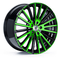 RH Alurad WM Flowforming color polished - green Alufelge 9x20 Zoll ET26 LK 5x112 ML66.45