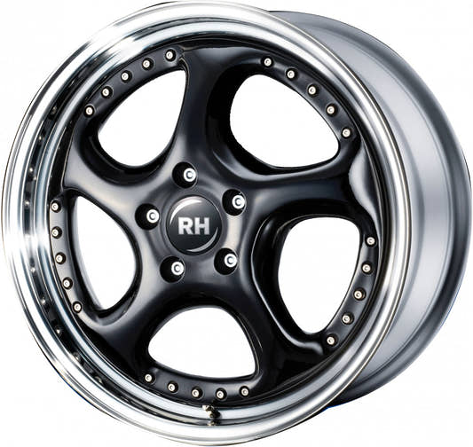 RH Alurad Turbo P schwarz Horn hochglanz poliert Alufelge 8x18 Zoll ET69 LK 5x112 ML158