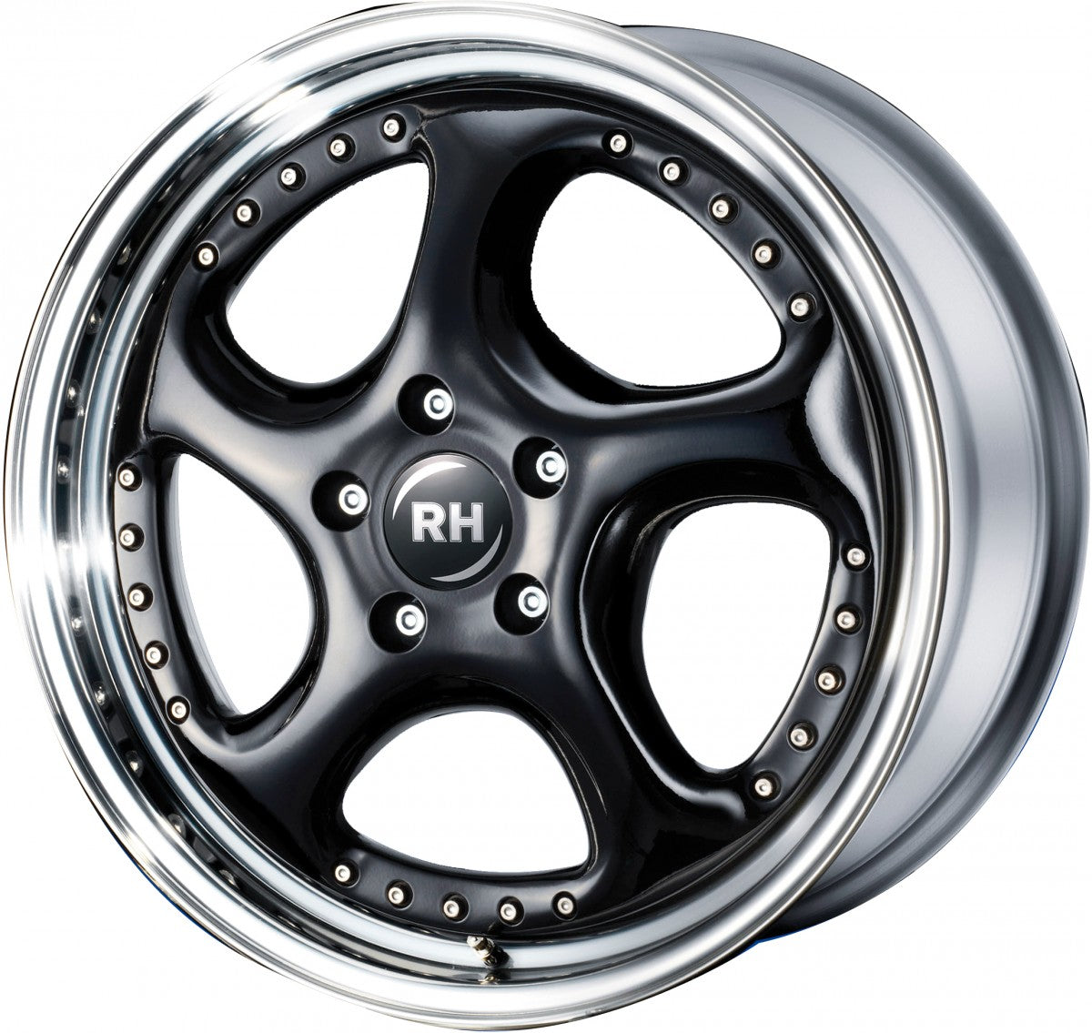 RH Alurad Turbo P schwarz Horn hochglanz poliert 8x18 ET69 - LK5/112 ML158