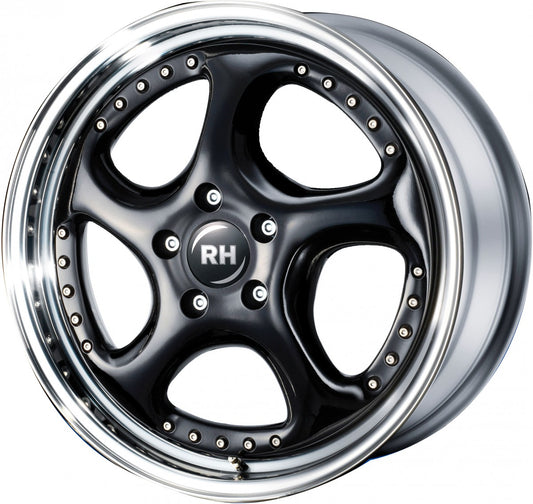 RH Alurad Turbo P schwarz Horn hochglanz poliert 8x18 ET69 - LK5/112 ML158