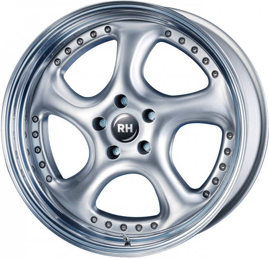 RH Alurad Turbo P silber Horn hochglanz poliert Alufelge 8x18 Zoll ET82 LK 5x112 ML158