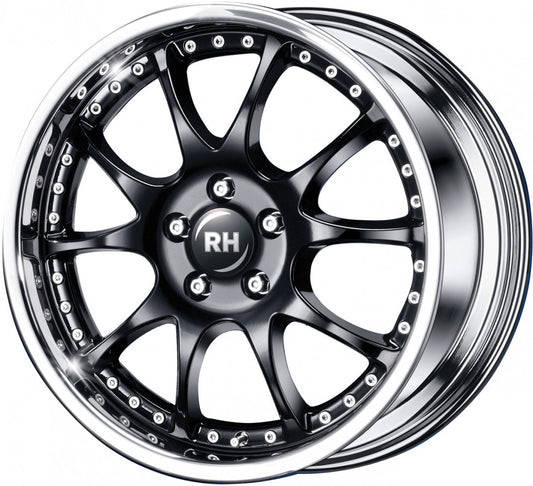 RH Alurad RMK Dynamik schwarz mit Edelstahlhorn 9x18 ET55 - LK5/112 ML158