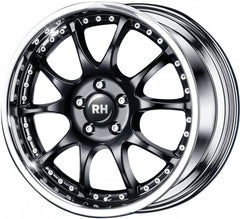 RH Alurad RMK Dynamik schwarz mit Edelstahlhorn Alufelge 9.5x18 Zoll ET49 LK 5x112 ML158