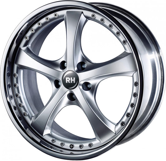 RH Alurad RAU Vesuv silber mit Edelstahlhorn 9x18 ET55 - LK5/112 ML158