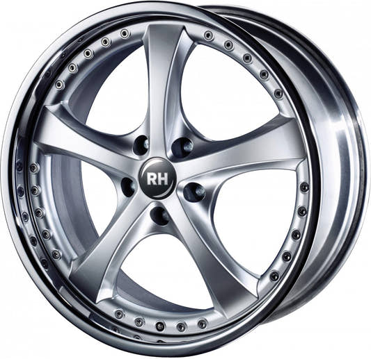 RH Alurad RAU Vesuv silber mit Edelstahlhorn Alufelge 9.5x18 Zoll ET49 LK 5x112 ML158