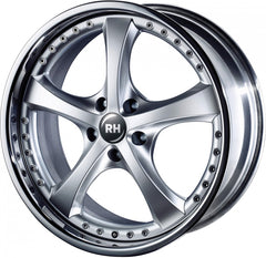 RH Alurad RAU Vesuv silber mit Edelstahlhorn Alufelge 9.5x18 Zoll ET49 LK 5x112 ML158