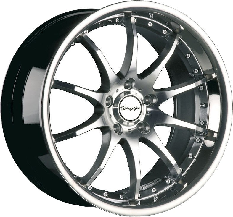 Tomason TN8 hyperblack diamond polished with steel lip 9.5x19 ET15 - LK5/120 ML76.9