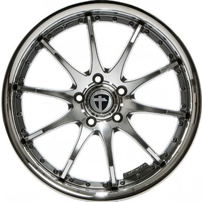 Tomason TN8 hyperblack diamond polished with steel lip Alufelge 9.5x19 Zoll ET15 LK 5x120 ML76.9 – Bild 2