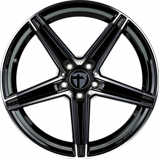 Tomason TN20 black polished 8.5x19 ET45 - LK5/108 ML72.6
