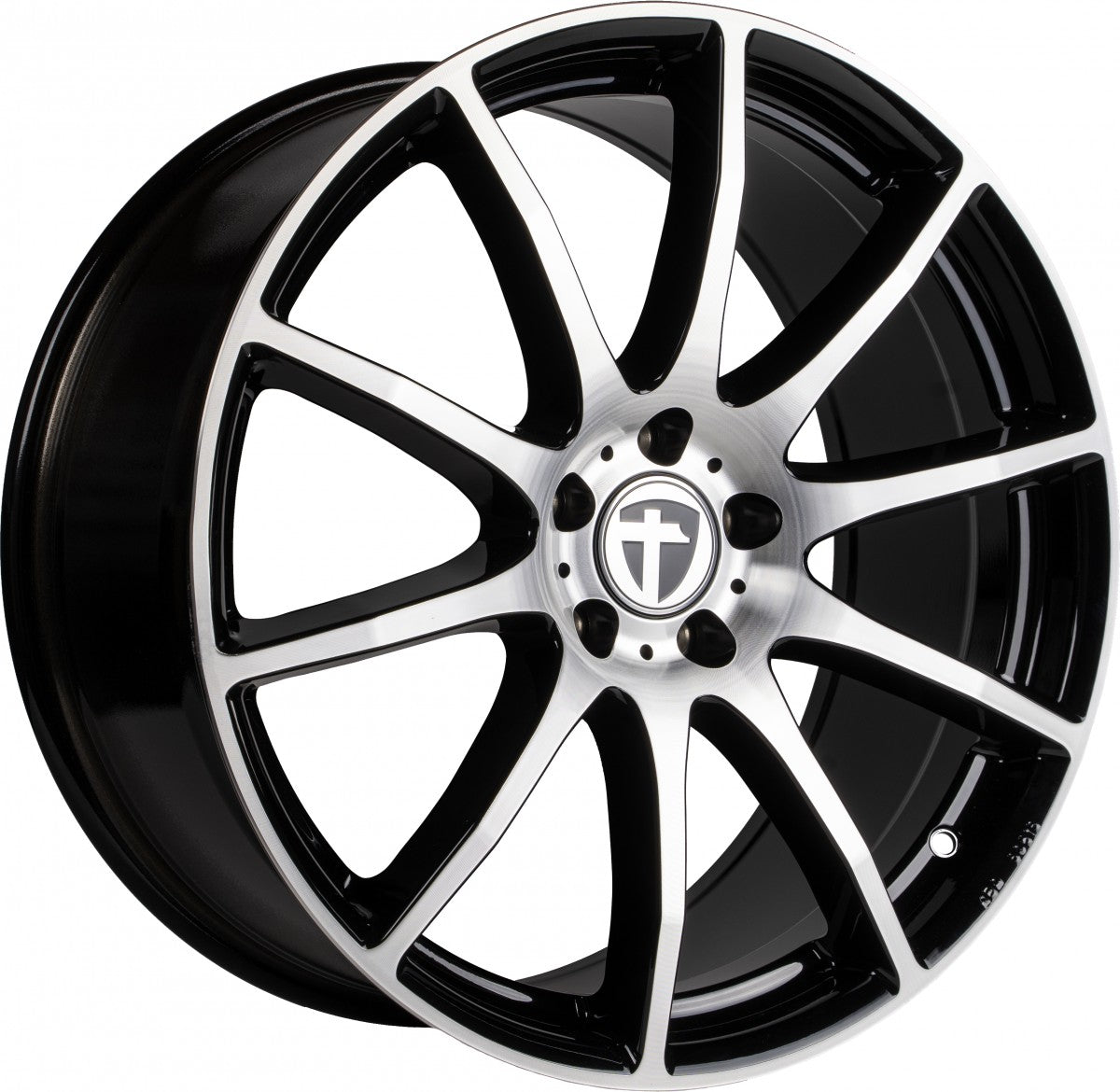 Tomason TN1 Flow black polished 8x19 ET45 - LK5/112 ML66.6