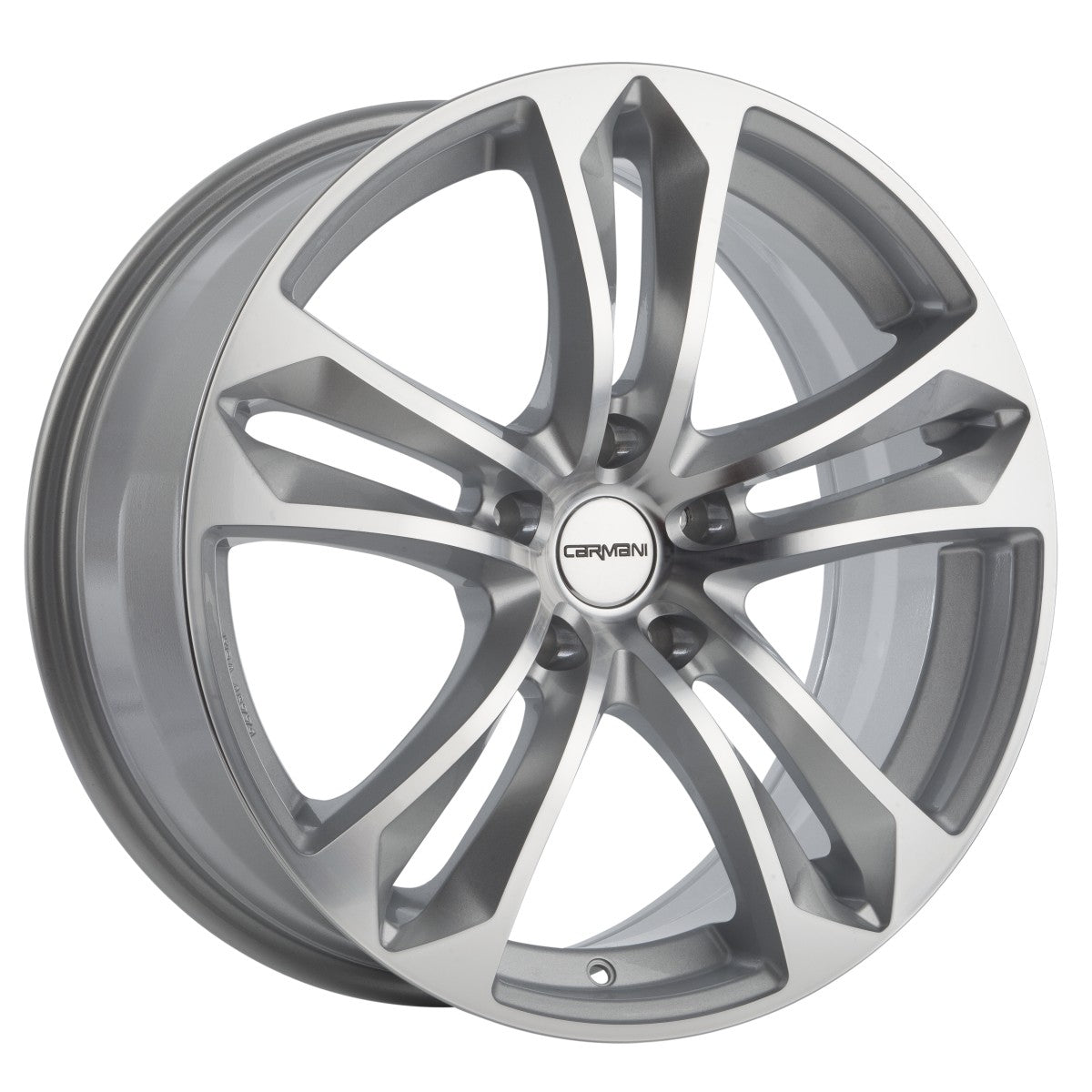 Carmani 5 Arrow kristallsilber Alufelge 7.5x17 Zoll ET38 LK 5x100 ML63.4