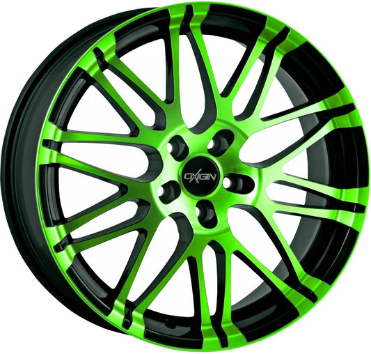 Oxigin 14 Oxrock neon green polish 8.5x18 ET50 - LK5/112 ML72.6