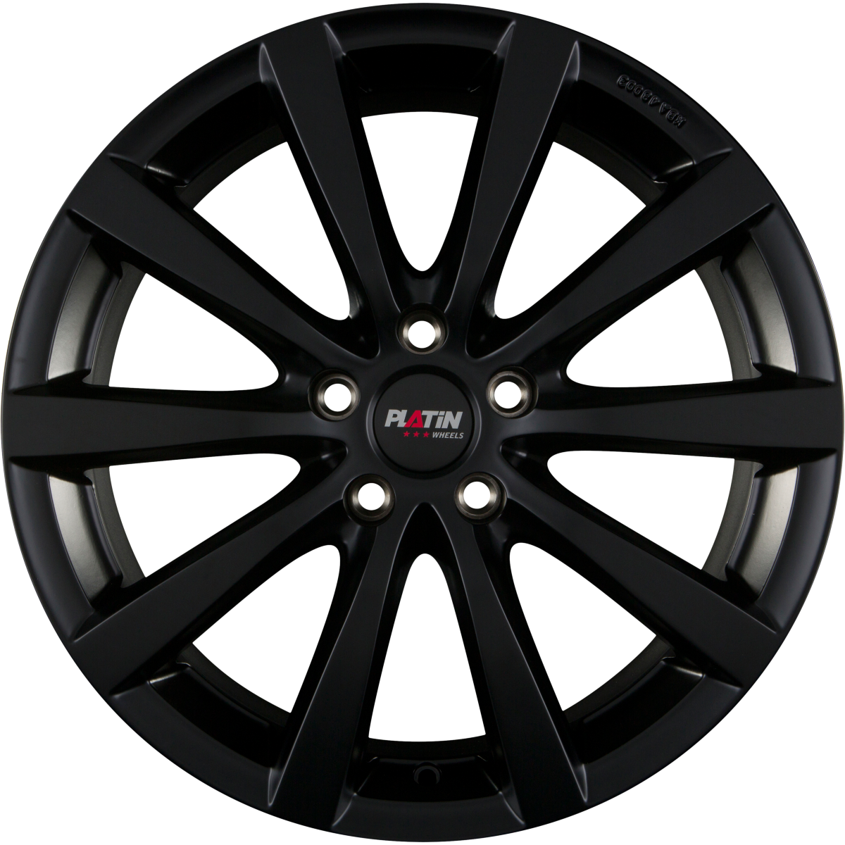 Platin P66 schwarz matt Alufelge 8x19 Zoll ET45 LK 5x108 ML72.6 – Bild 2