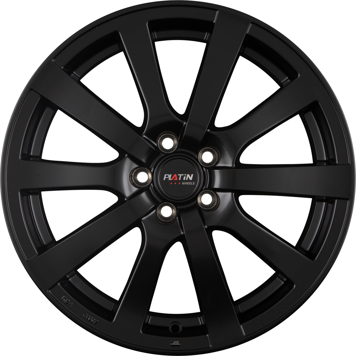 Platin P58 matt black Alufelge 8x18 Zoll ET45 LK 5x108 ML72.6 – Bild 3