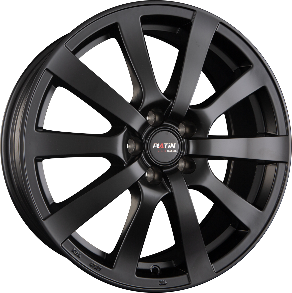 Platin P58 matt black Alufelge 8x18 Zoll ET45 LK 5x108 ML72.6 – Bild 4