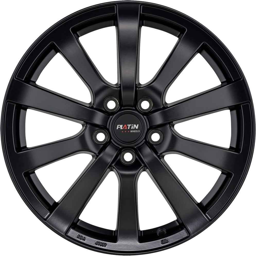 Platin P58 matt black Alufelge 8x18 Zoll ET45 LK 5x108 ML72.6 – Bild 2