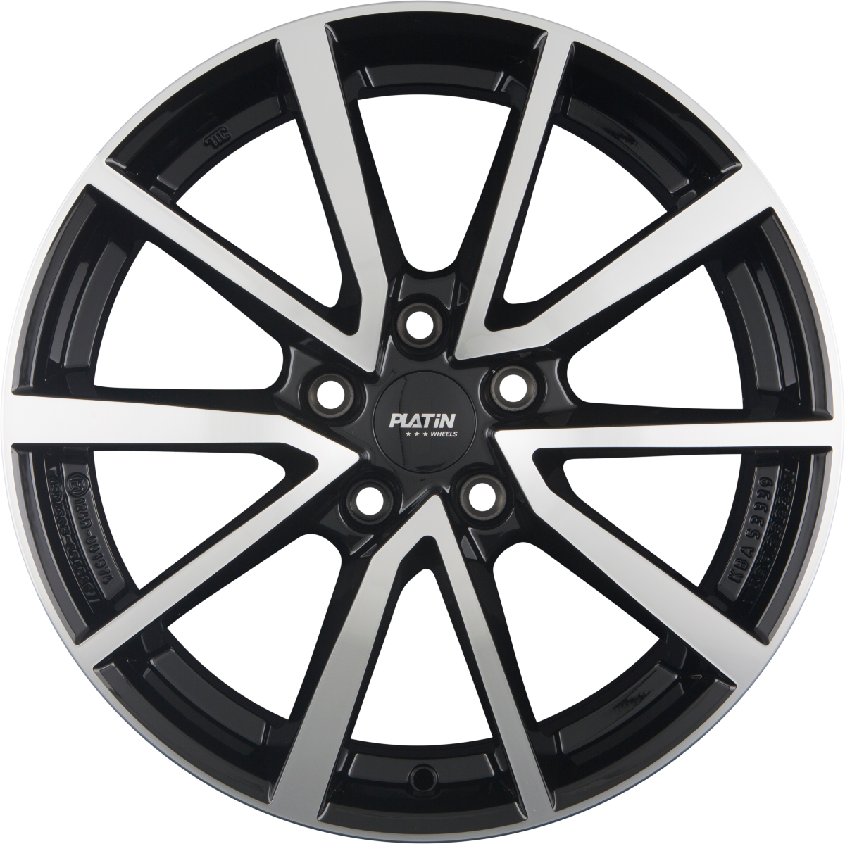 Platin P 95 Diamant Schwarz Frontpoliert Alufelge 6.5x16 Zoll ET32 LK 4x108 ML65.1