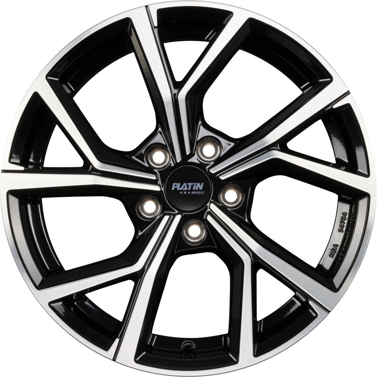 Platin P 115 Black Polished Alufelge 6.5x17 Zoll ET39 LK 5x100 ML57.1 – Bild 4