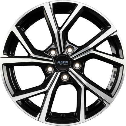 Platin P 115 Black Polished Alufelge 6.5x17 Zoll ET39 LK 5x100 ML57.1 – Bild 4