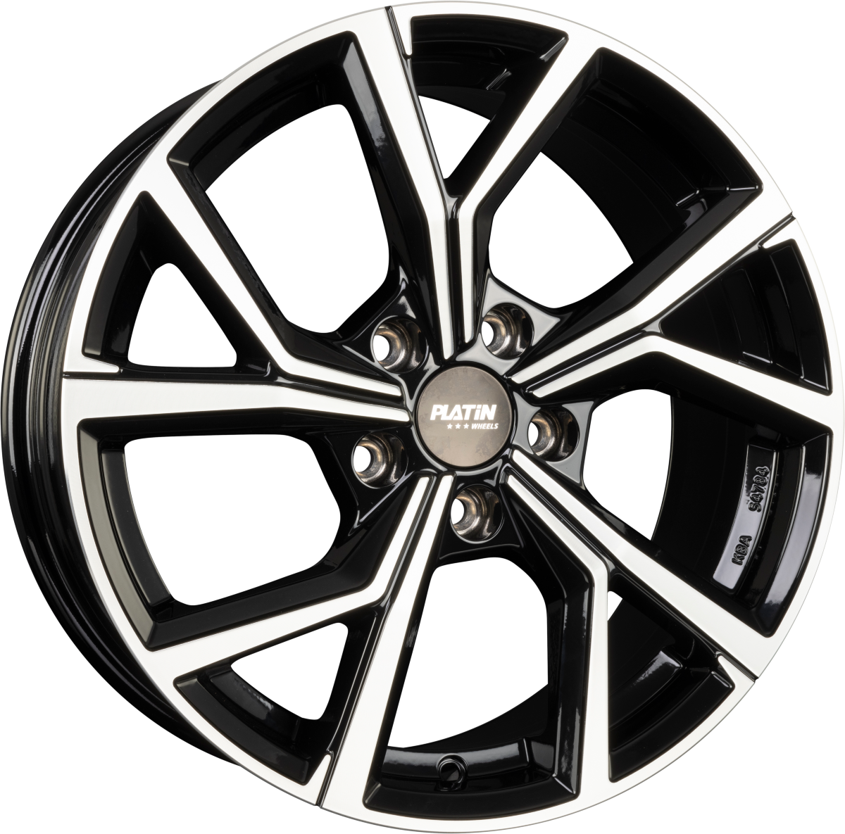 Platin P 115 Black Polished Alufelge 6.5x17 Zoll ET39 LK 5x100 ML57.1 – Bild 5