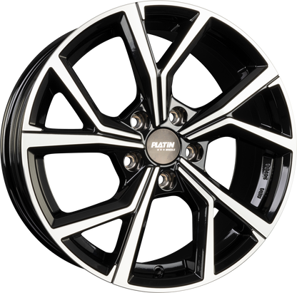 Platin P 115 Black Polished Alufelge 6.5x17 Zoll ET39 LK 5x100 ML57.1 – Bild 5