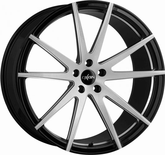 Oxforged 1 black silver brush polish HD 9x21 ET20 - LK5/112 ML66.6