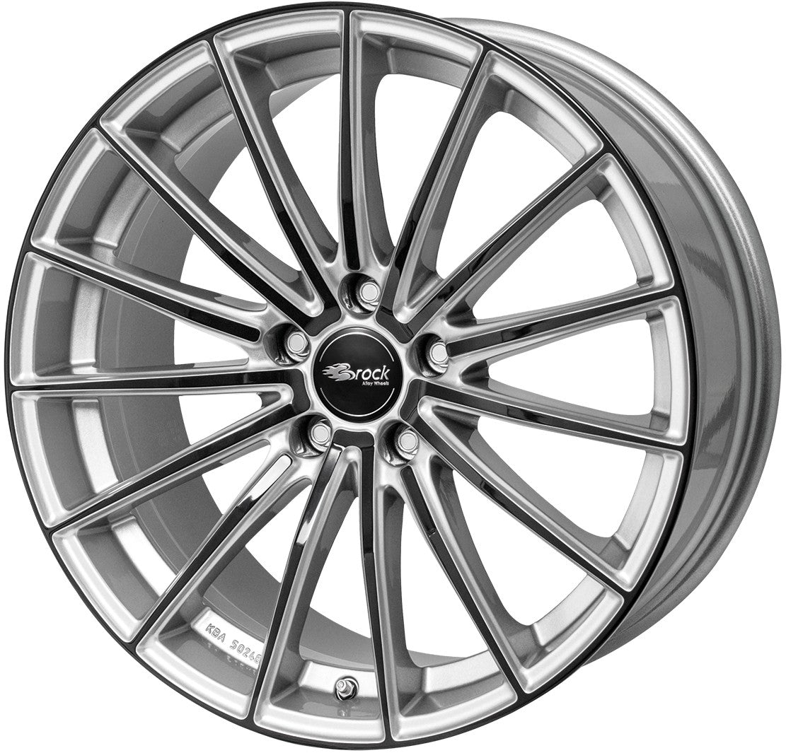 Brock B36 kristallsilber-black lackiert Alufelge 8x18 Zoll ET45 LK 5x114.3 ML72.6