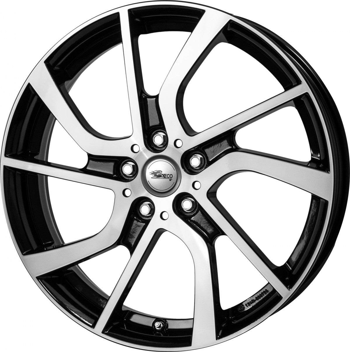 Brock EB1 schwarz front-poliert 5x19 ET43 - LK5/112 ML66.7