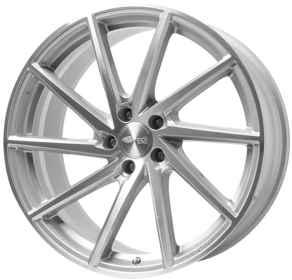 Brock B37 kristallsilber front-poliert Alufelge 8x18 Zoll ET43 LK 5x120 ML72.6