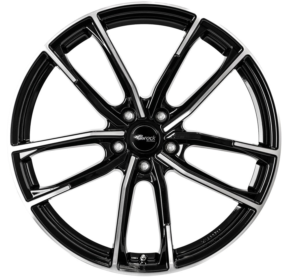 Brock B38 schwarz front-poliert Alufelge 8x18 Zoll ET40 LK 5x110 ML65.1 – Bild 2