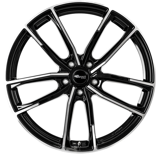 Brock B38 schwarz front-poliert 8x20 ET50 - LK5/114.3 ML72.6