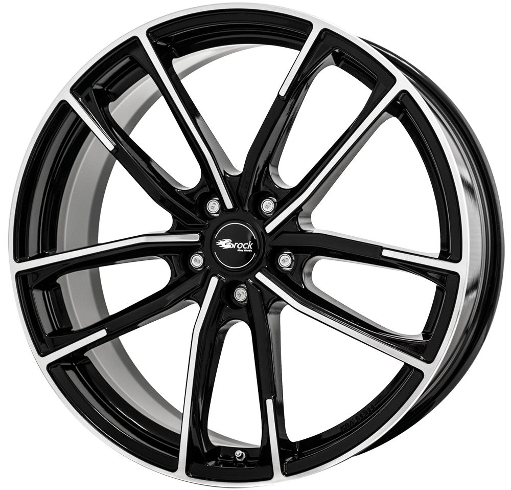 Brock B38 schwarz front-poliert Alufelge 8x20 Zoll ET35 LK 5x120 ML64.1