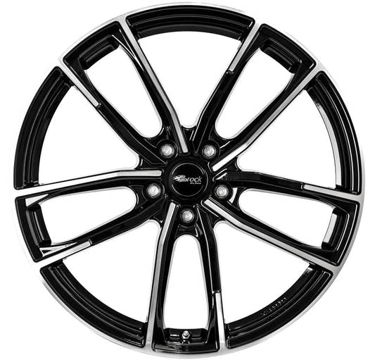 Brock B38 schwarz front-poliert Alufelge 8x20 Zoll ET35 LK 5x120 ML64.1 – Bild 2