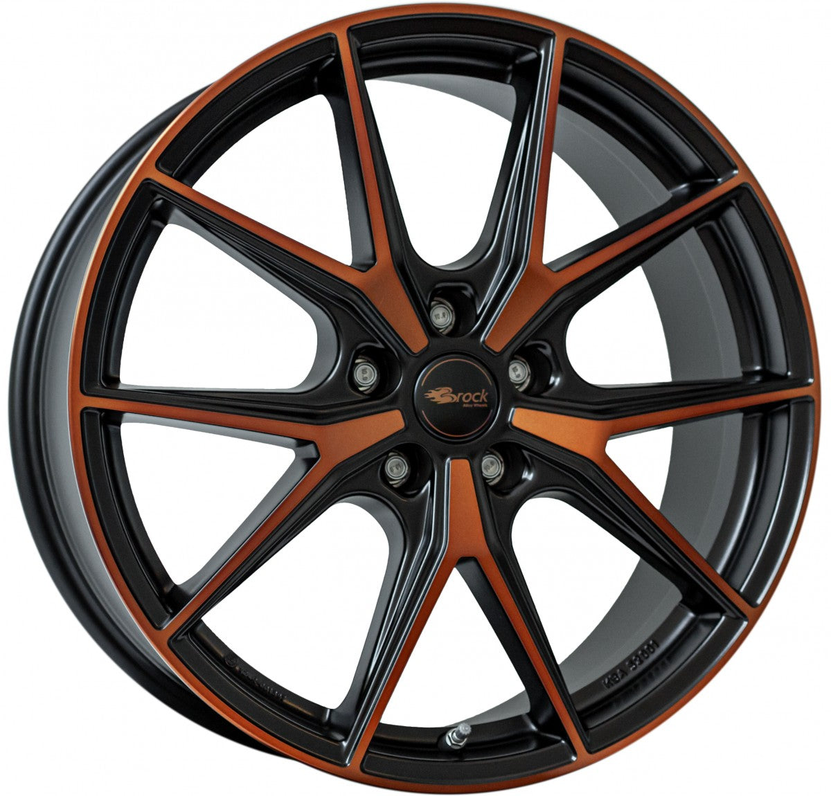 Brock B40 black-orange matt-lackiert 8x19 ET49 - LK5/112 ML57.1