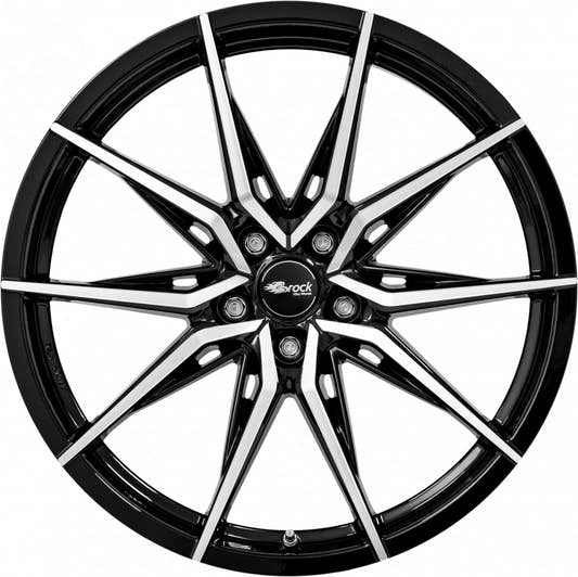 Brock B42 schwarz front-poliert Alufelge 9.5x20 Zoll ET42 LK 5x120 ML72.6