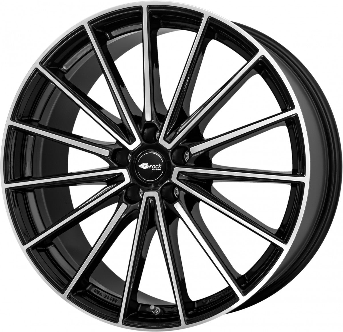 Brock B43 schwarz glanz front-poliert Alufelge 8.5x19 Zoll ET47.5 LK 5x112 ML66.6